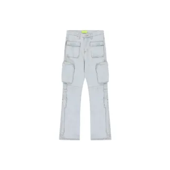 Washed Distressed Ribbon Stitching Jeans