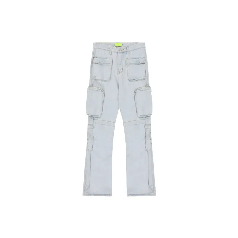 Washed Distressed Ribbon Stitching Jeans-0