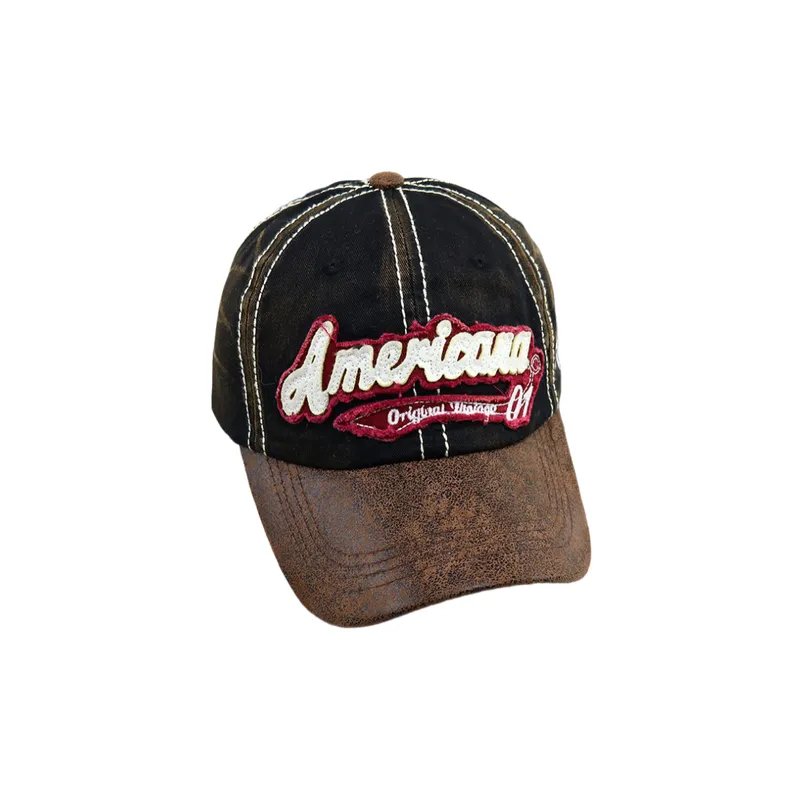 Trend Color Matching Letters Retro Sunshade Hats