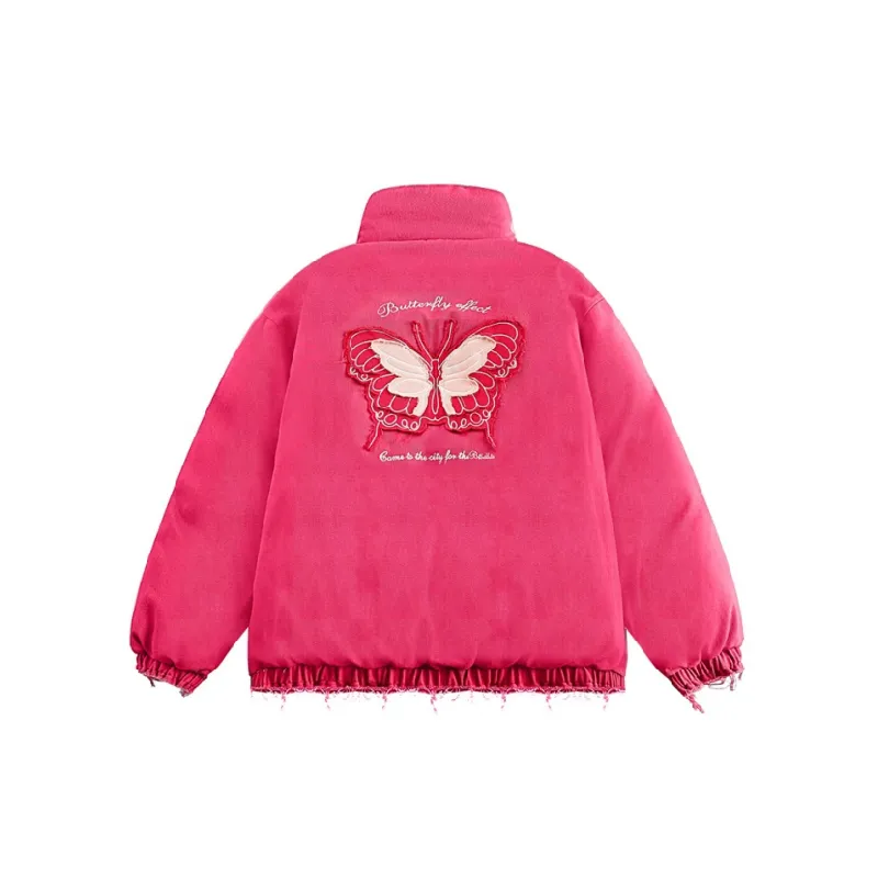 Retro Butterfly Embroidery Cotton Quilted Jacket-5
