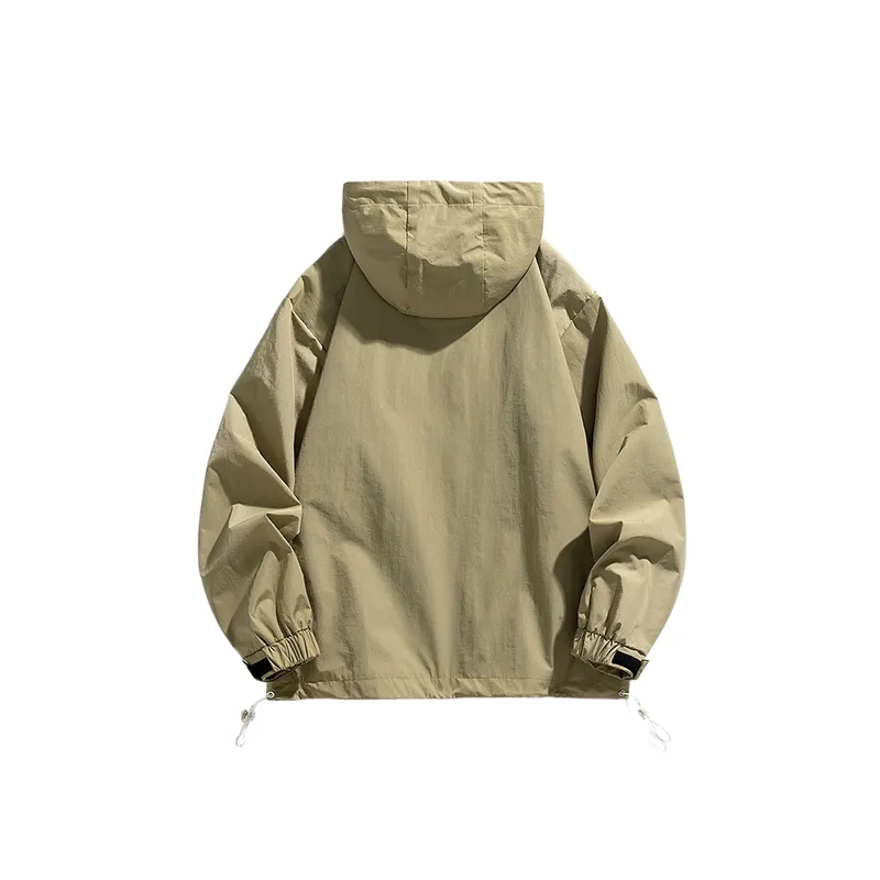 Retro Loose Blended Synthetic Fabrics Outdoor Jacket-5
