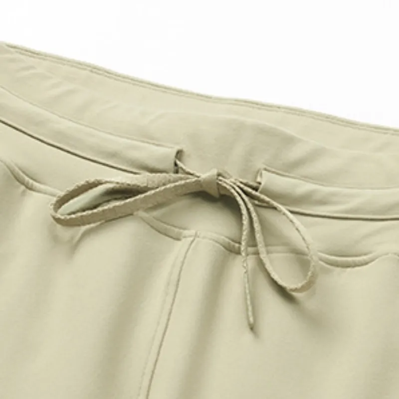 Casual Plain Cotton Blended Fabric Cotton Blended Fabric Sports Pants Women-2
