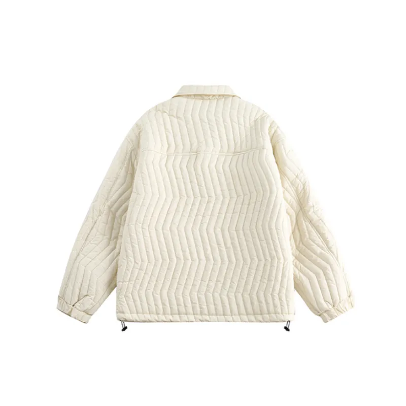 3D Multi pocket Lapel Cotton Coat-3