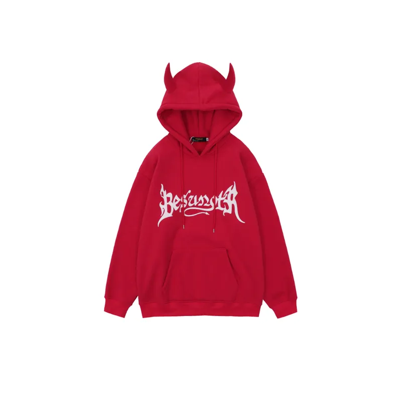 Hiphop Horn Wings Hooded Sweater-0