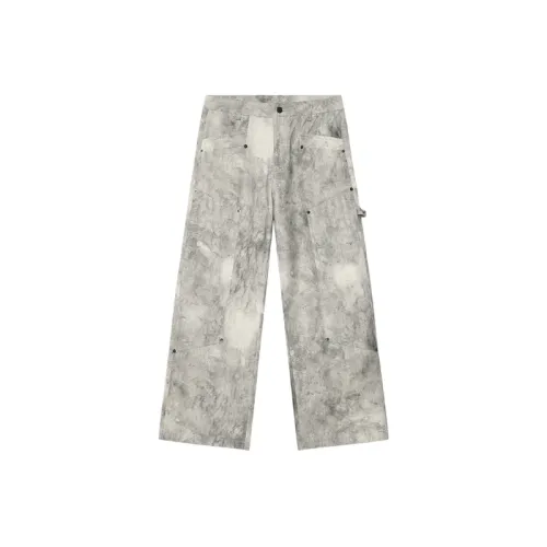 Retro Camouflage Splash Ink Printing Old Loose Casual Trousers