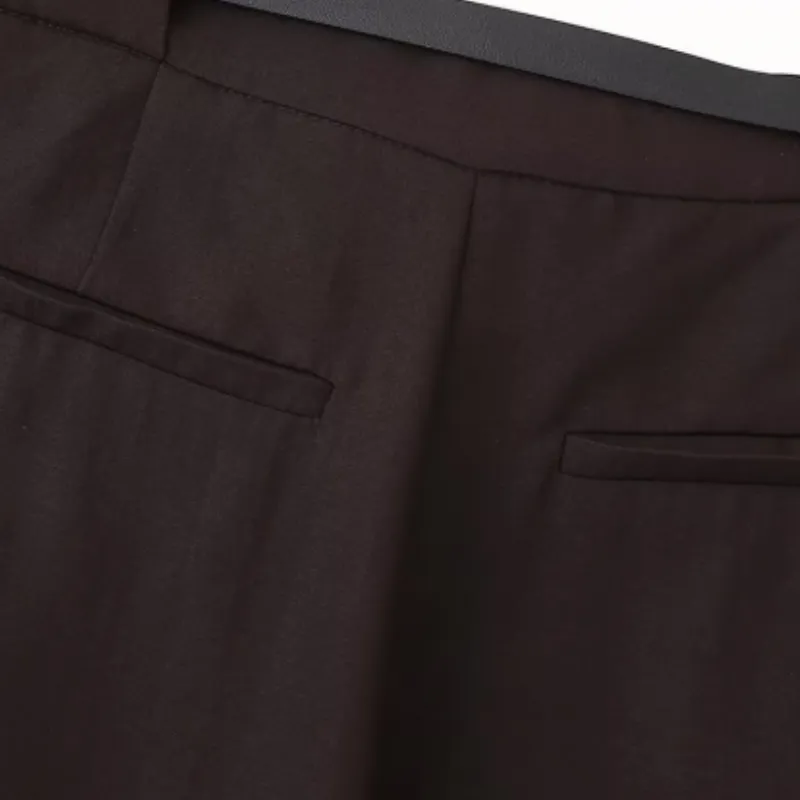 Simple Basics Polyester Casual Pants Women-3