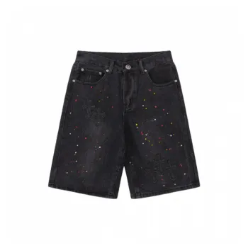 Fashionable Embroidered Denim Shorts