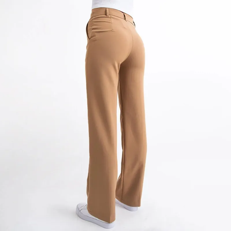 Fashionable Simple Polyester Casual Pants Women-5
