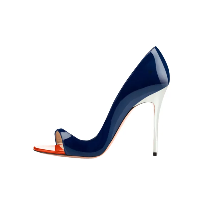 Simple Contrast Color High Heels-0