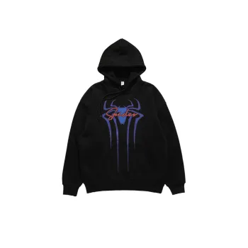 New Fashion Brand Niche Design Spider Logo Printing Fleece Hooded Sweatshirt