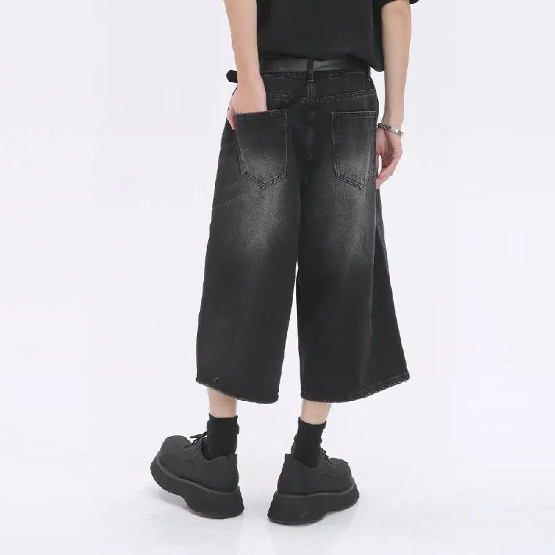 Fashion Washed Denim Shorts-1