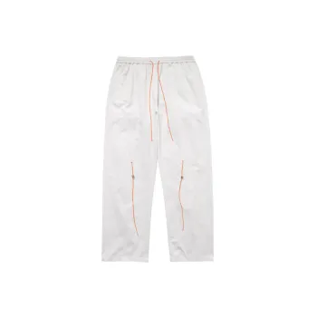 Loose Drawstring Reflective Solid Color Casual Pants