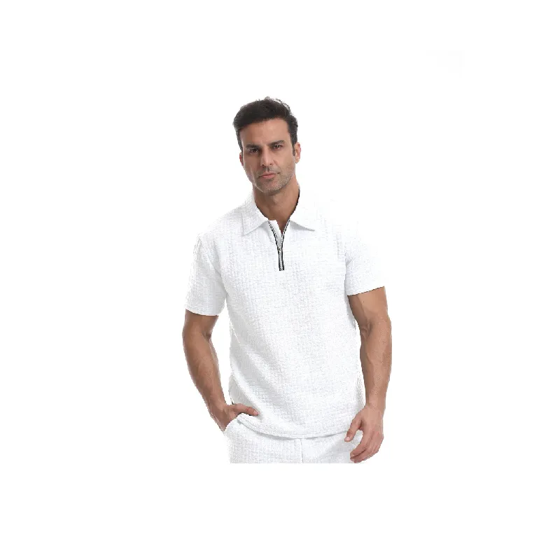 Sporty Plain Blended Synthetic Fabrics Polo Man-6