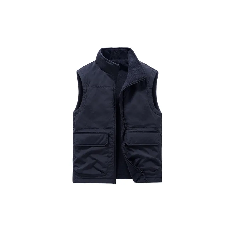 Casual Warming Cotton Blended Fabric Vest-2