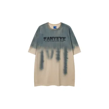 Tie Dye Gradient Casual Short Sleeved T Shirt