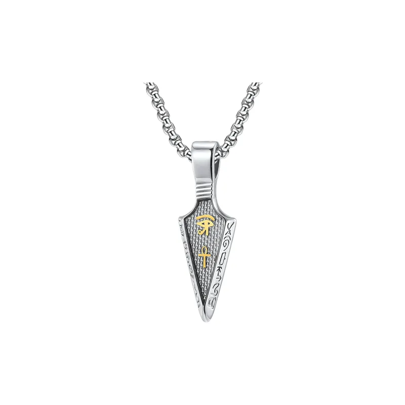 Horus Eye Anka Spearhead Stainless Steel Necklace
