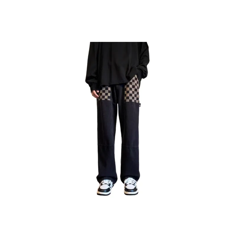 Loose Checkered Jeans