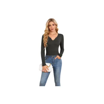 Casual Plain Polyester T Shirt Women