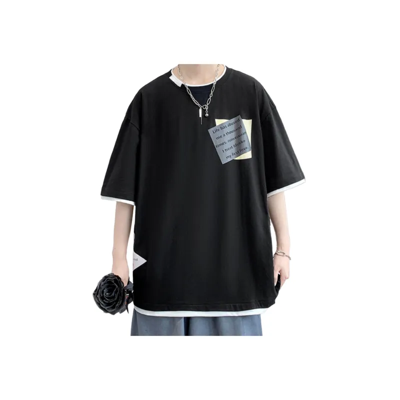 Fake Two Piece Versatile T Shirt-0