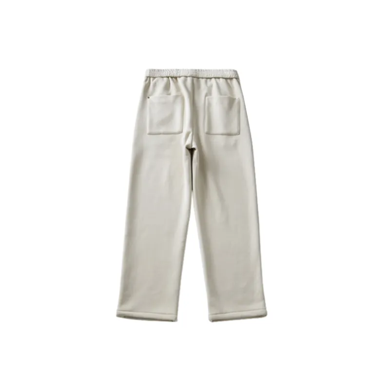 Basics Plain Cotton Blended Fabric Casual Pants-3