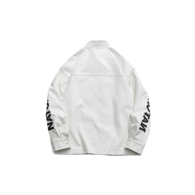 High Street Hip Hop Embroidered Leather Biker Loose Casual Jacket-1
