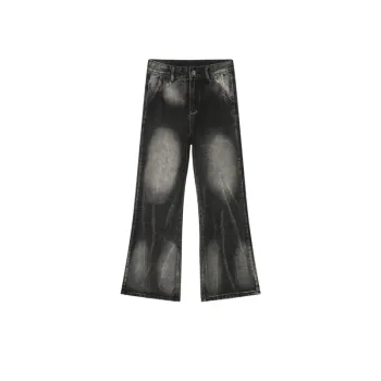 American Style High Street Vintage Distressed Boot cut Washed Jeans