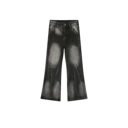 American Style High Street Vintage Distressed Boot-cut Washed Jeans