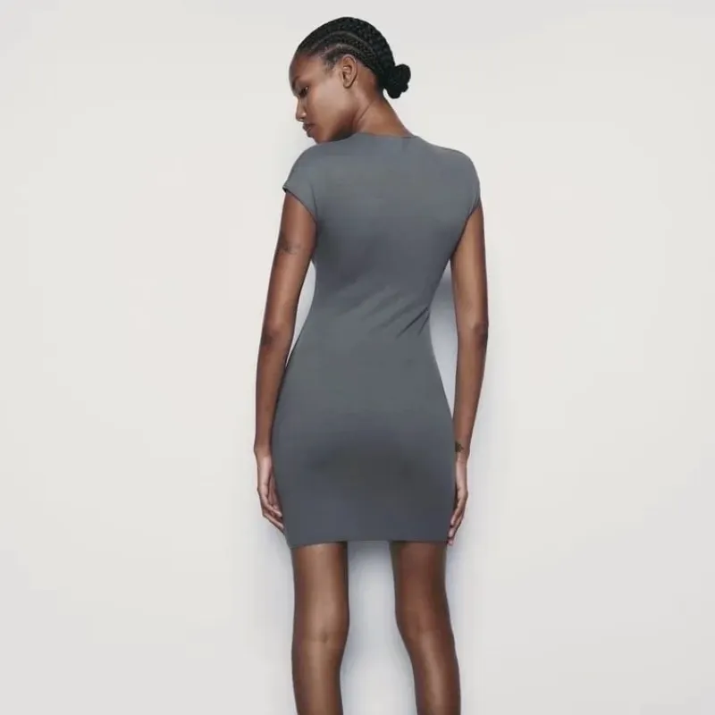 Casual Simple Cotton Dress Women-2