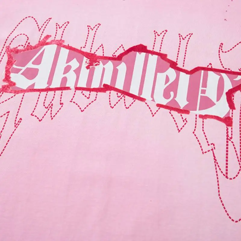 Street Letter Combed Cotton T-Shirt-2