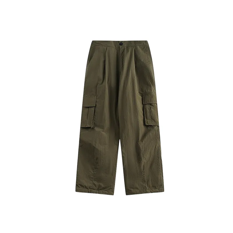 Retro Loose Blended Synthetic Fabrics Baggy Casual Pants-0