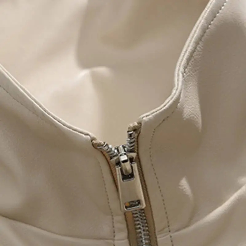 Casual Glamorous Leather Jacket-8
