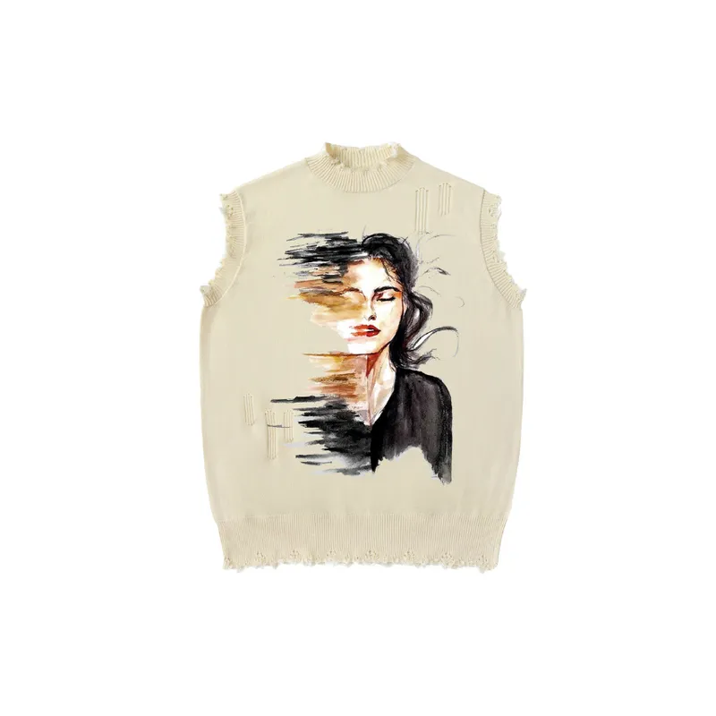Fashionable Loose Sleeveless Vest-0