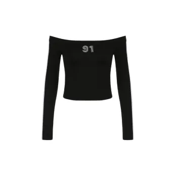 Sporty Print Long Sleeve T shirt Women