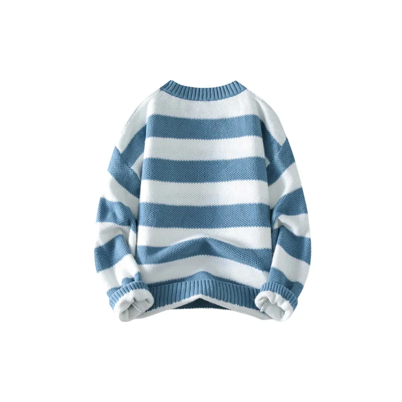 Casual Contrast Color Blended Synthetic Fabrics Sweater-5