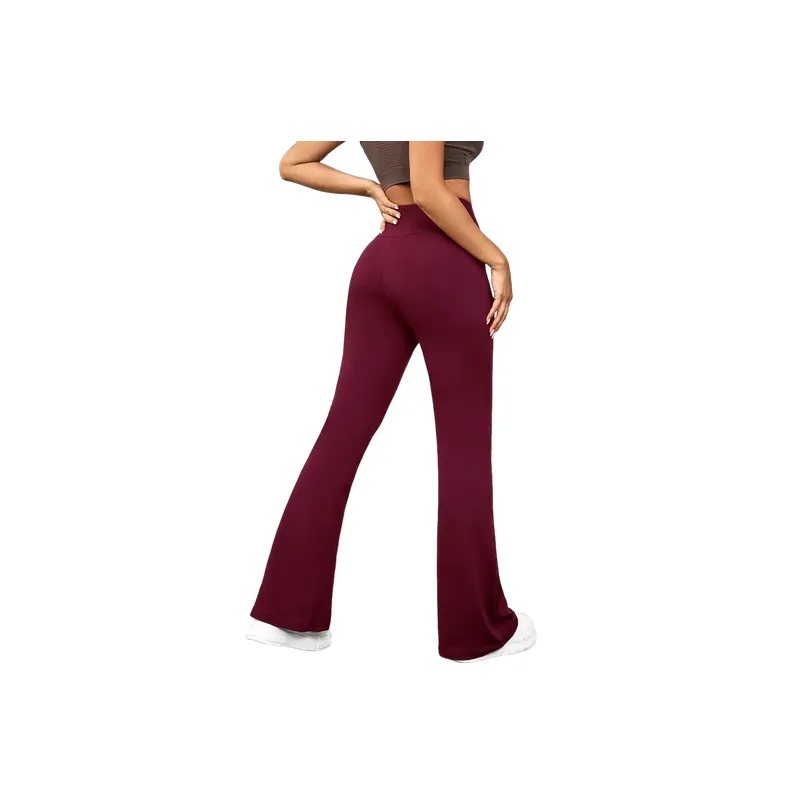 Sporty Plain Polyester Casual Pants Women-5