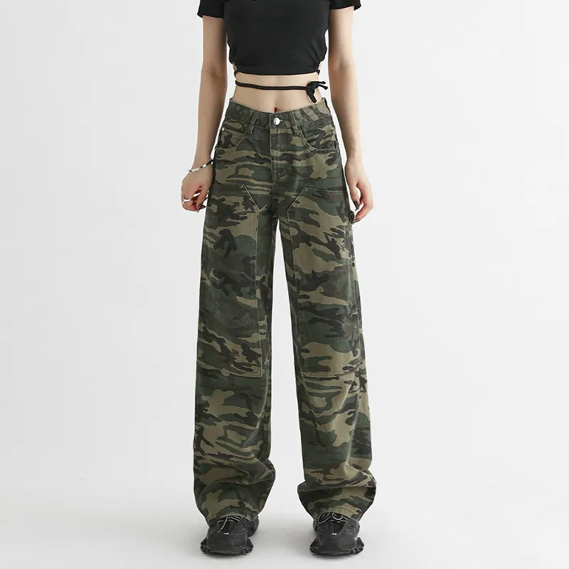 Fashionable Straight Leg Cargo Pants-2
