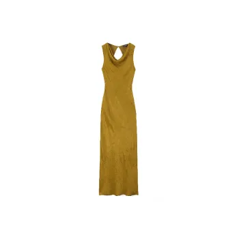 Casual Plain Polyester Sleeveless Dress Women