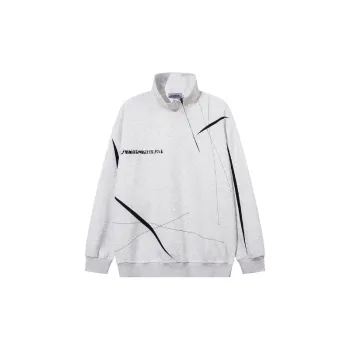 Fashionable Sopped Color Polo Collar Long sleeved Sweatshir