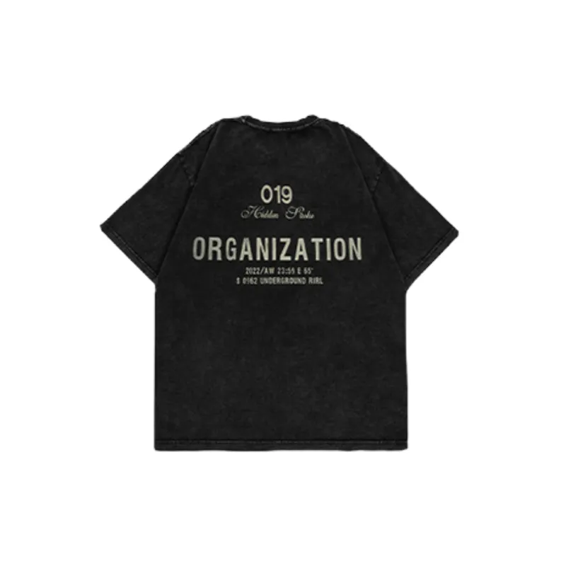 Washed Dark Skeleton Print T Shirt-5