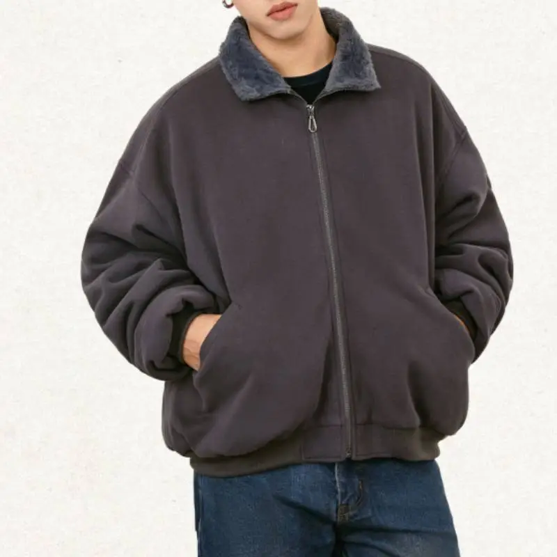 Casual Loose Cotton Blended Fabric Jacket-5