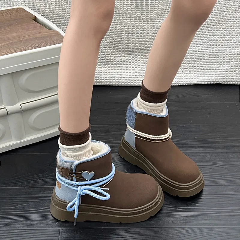 Cute Bow Warm Snow Boots-1