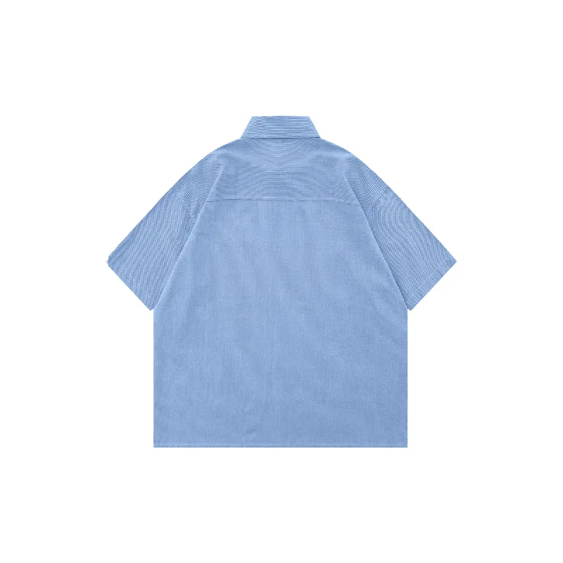 Casual Striped Cotton Blended Fabric Shirt Unisex-3