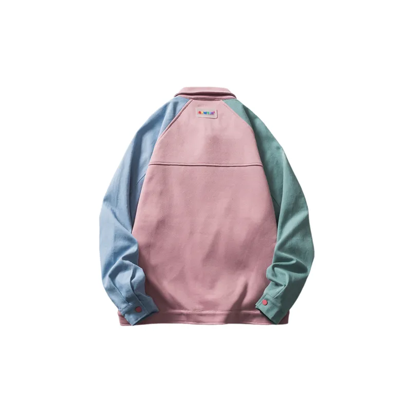 Vintage Corduroy Patchwork Turn down Collar Jacket-1
