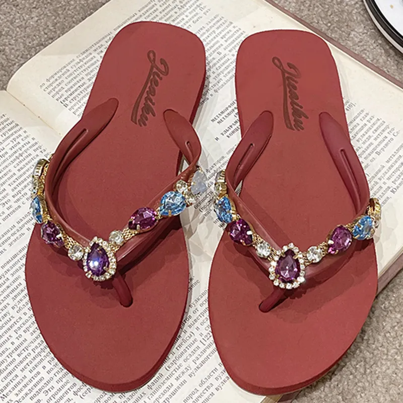 Casual Rhinestone Beach Sandals-3