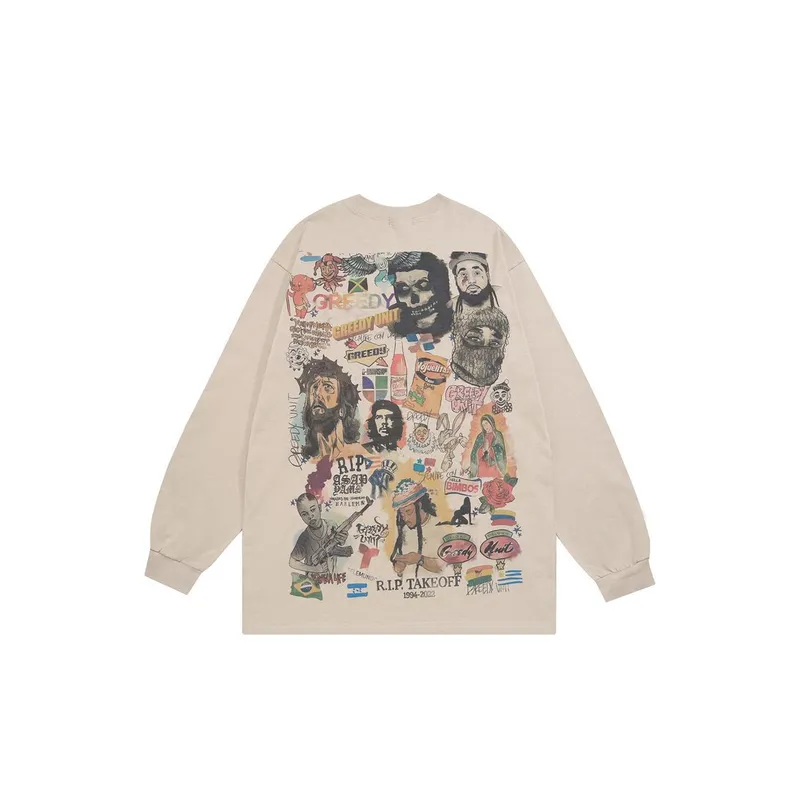 Oversize Graffiti Long Sleeved T Shirt-1