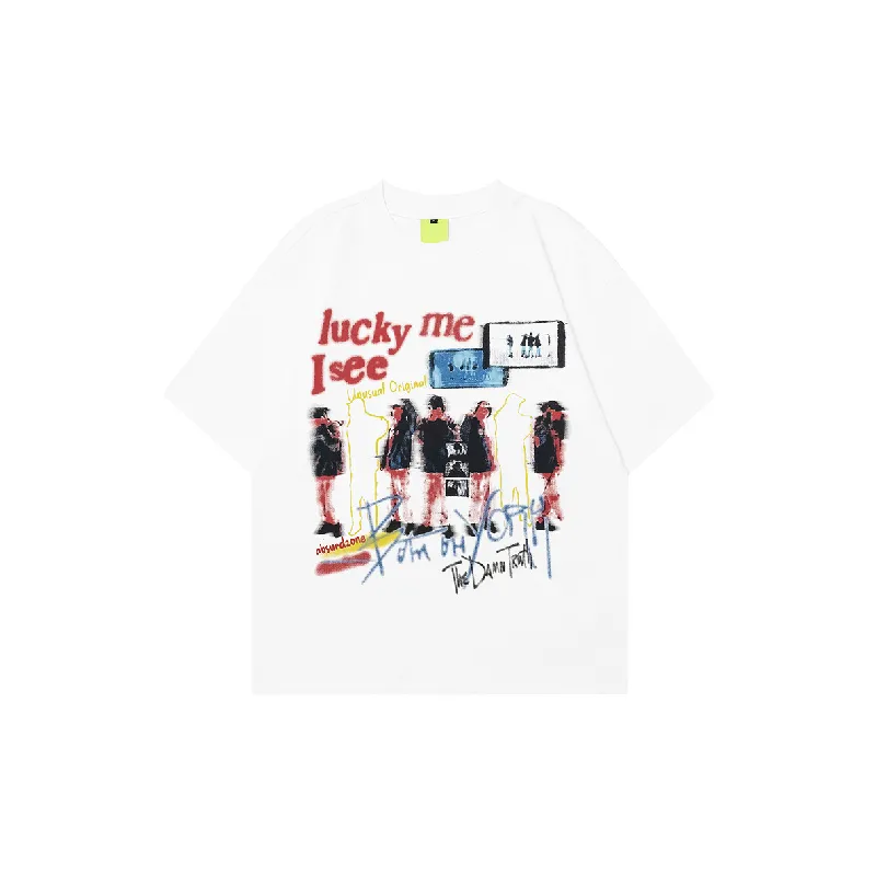Retro Print 100% Cotton T Shirt
