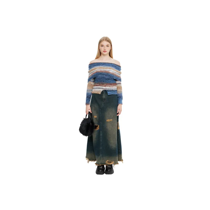 Retro Loose Acrylic Fibres Sweater Women-2