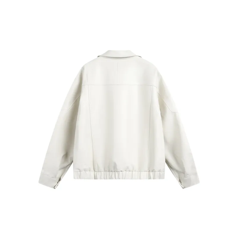 Simple Loose PU Jacket-1