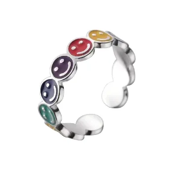 Rainbow Smiley Face Ring