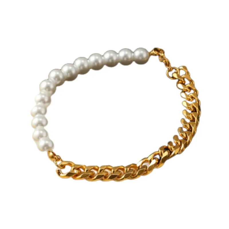 Cuban Chain Pearl Bracelet-0